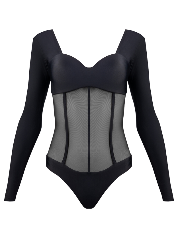 Body Corset Black довгий рукав 