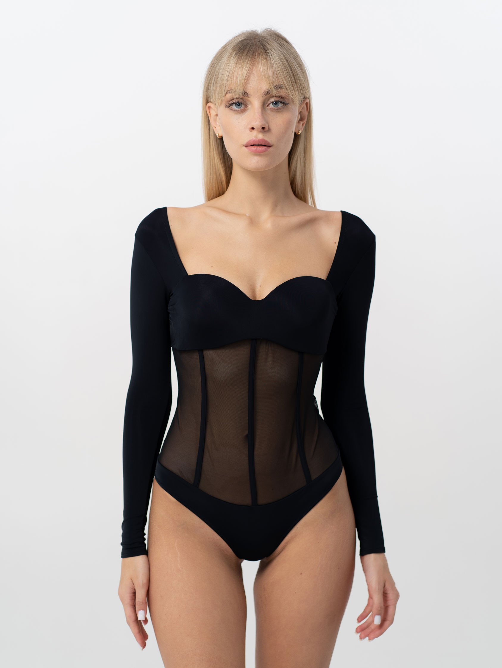 Body Corset Black довгий рукав 