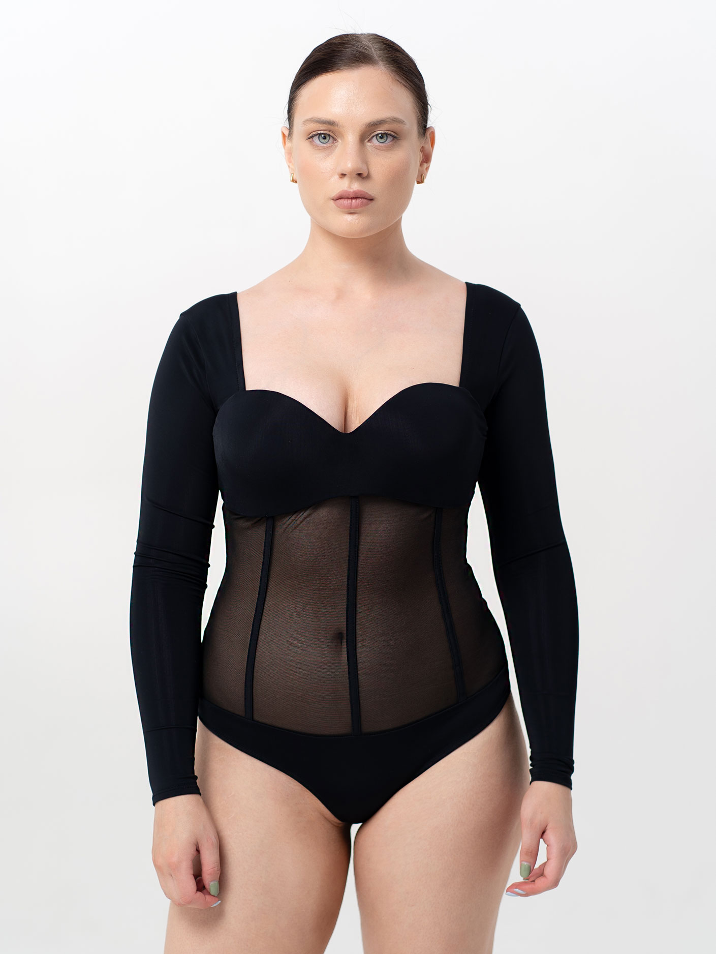 Body Corset Black довгий рукав 