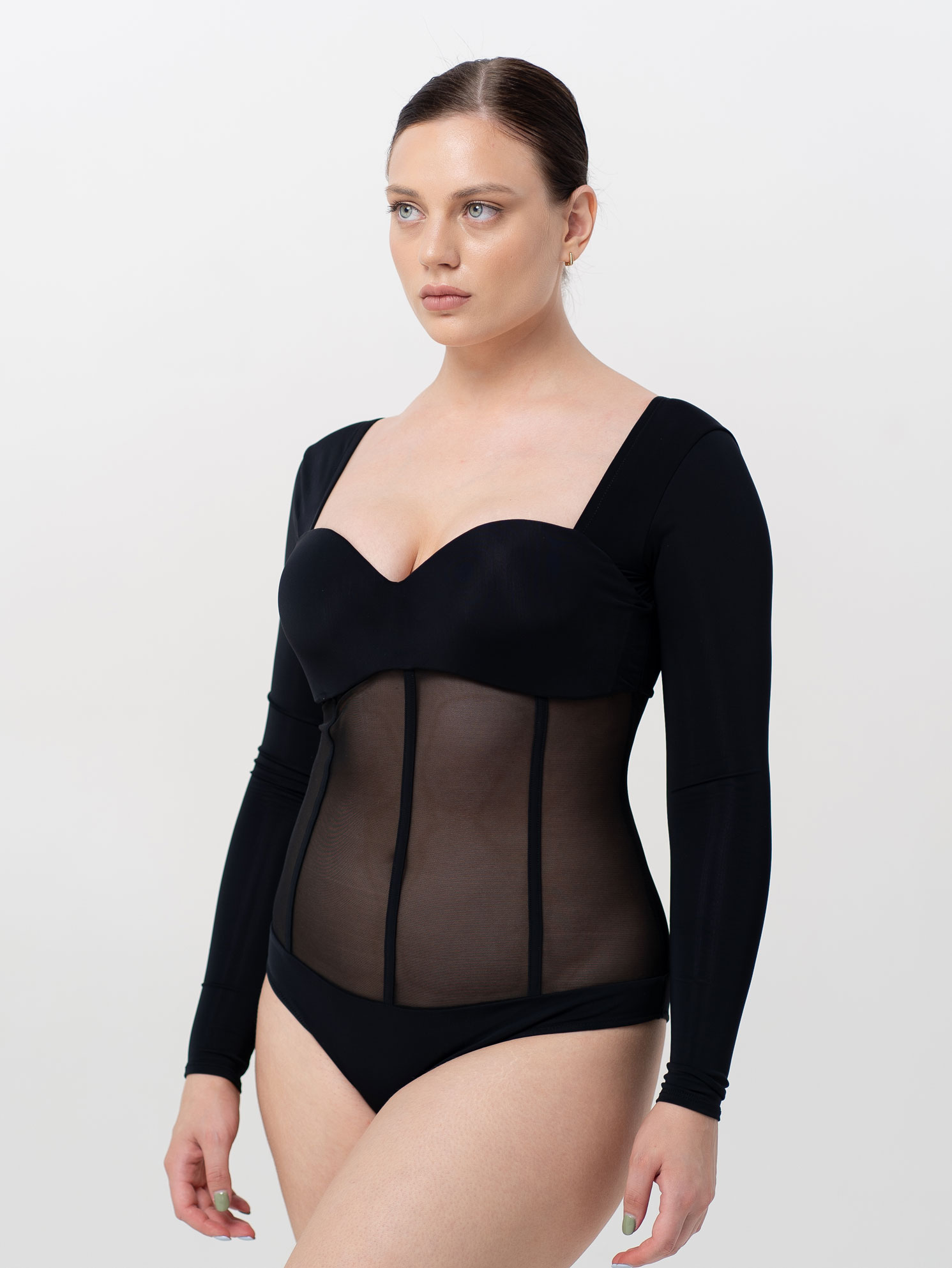 Body Corset Black довгий рукав 