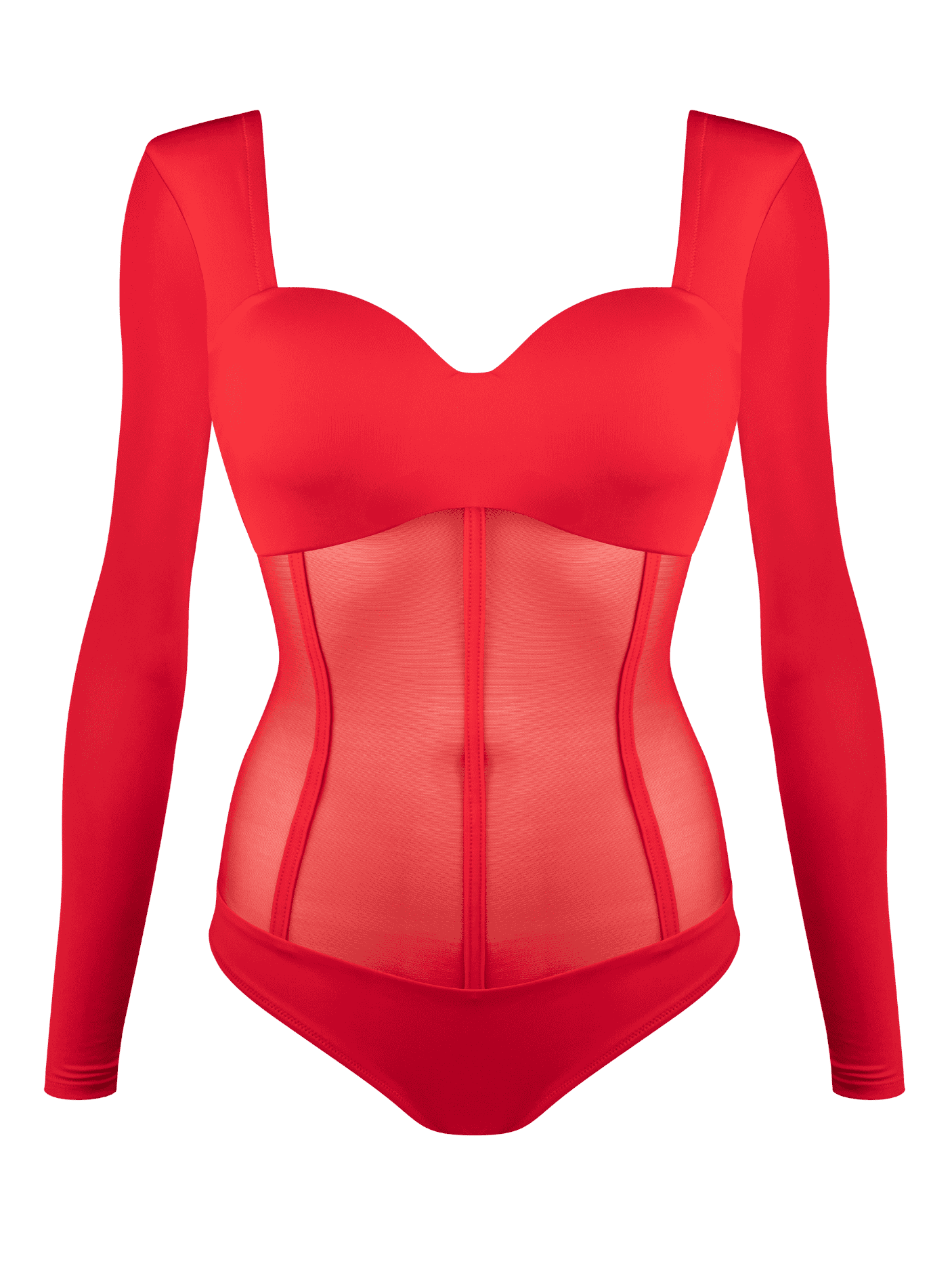 Body Corset Red довгий рукав