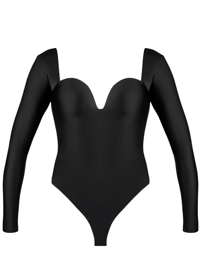 Body Slim Black Push Up з довгим рукавом та моно чашкою