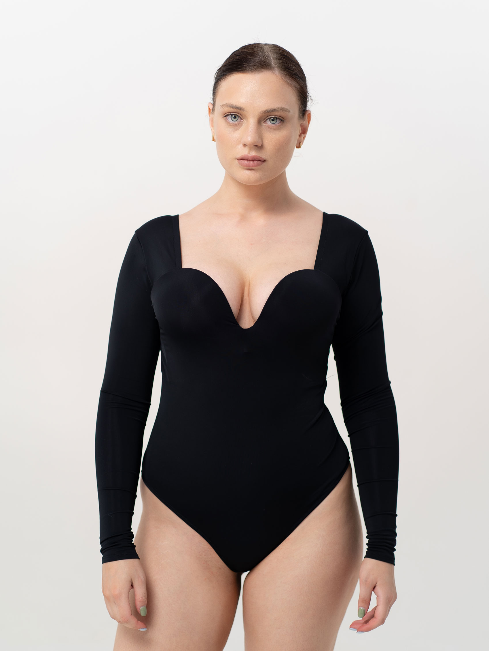 Body Slim Black Push Up з довгим рукавом та моно чашкою