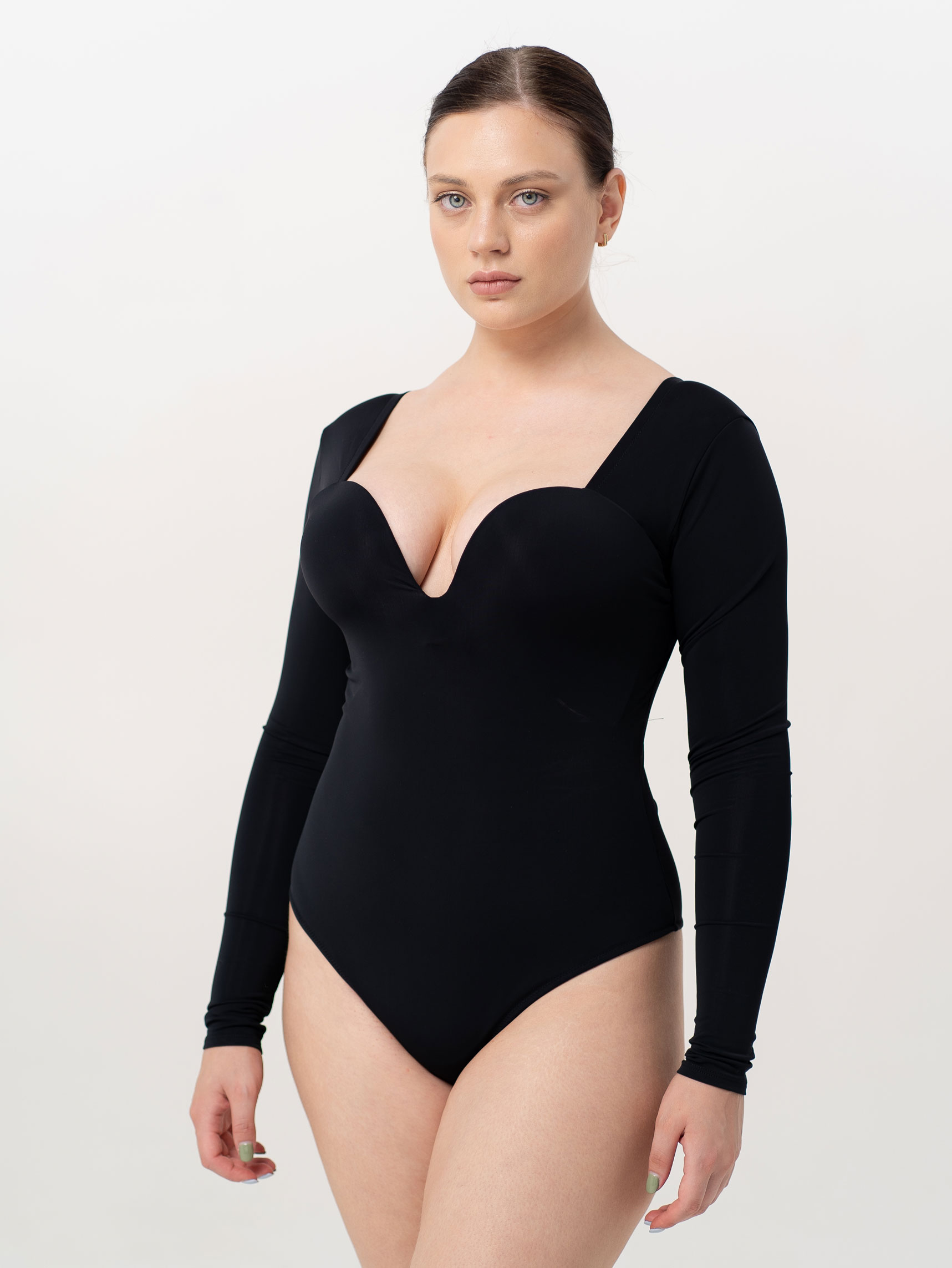 Body Slim Black Push Up з довгим рукавом та моно чашкою